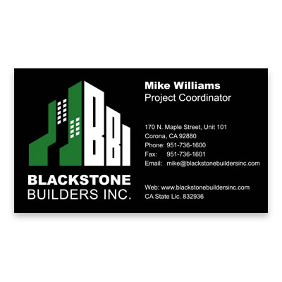 Blackstone Builders : Business Card